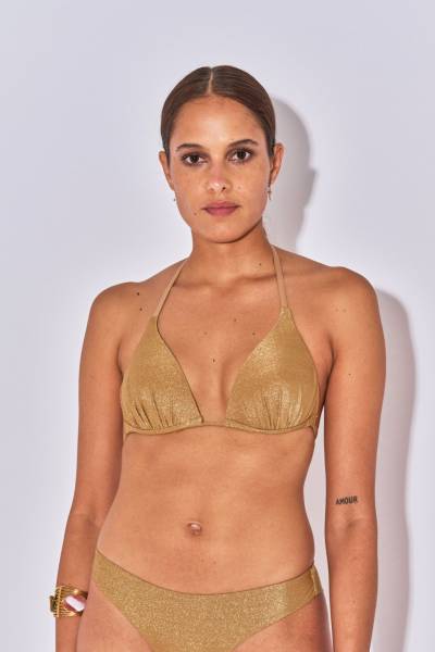 Maillot de bain rembourré triangle pour femme pailleté avec pad